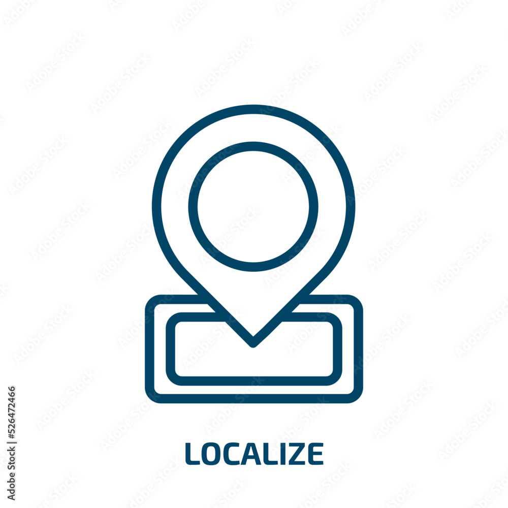 Poster localize icon from delivery and logistic collection. thin linear localize, local, search outline ico
