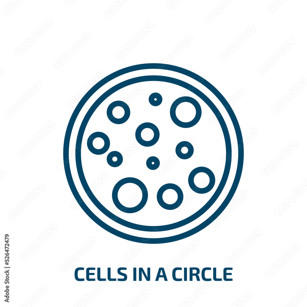 Poster cells in a circle icon from medical collection. thin linear cells in a circle, circle, cell outline 