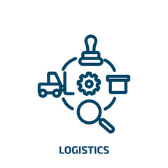 logistics icon from delivery and logistic collection. Thin linear logistics, package, business outline icon isolated on white background. Line vector logistics sign, symbol for web and mobile