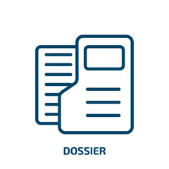 dossier icon from delivery and logistic collection. Thin linear dossier, office, archive outline icon isolated on white background. Line vector dossier sign, symbol for web and mobile