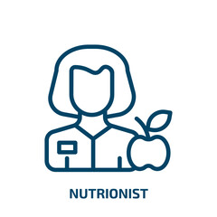 nutrionist icon from medical collection. Thin linear nutrionist, vector, illustration outline icon isolated on white background. Line vector nutrionist sign, symbol for web and mobile