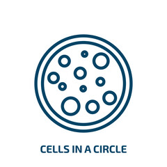 cells in a circle icon from medical collection. Thin linear cells in a circle, circle, cell outline icon isolated on white background. Line vector cells in a circle sign, symbol for web and mobile