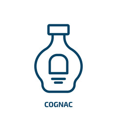 cognac icon from drinks collection. Thin linear cognac, glass, bar outline icon isolated on white background. Line vector cognac sign, symbol for web and mobile