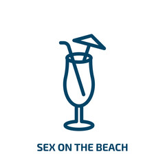 sex on the beach icon from drinks collection. Thin linear sex on the beach, alcohol, glass outline icon isolated on white background. Line vector sex on the beach sign, symbol for web and mobile