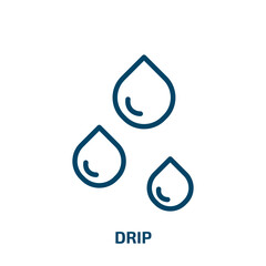 drip icon from drinks collection. Thin linear drip, drop, equipment outline icon isolated on white background. Line vector drip sign, symbol for web and mobile