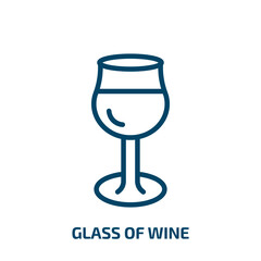 glass of wine icon from drinks collection. Thin linear glass of wine, glass, restaurant outline icon isolated on white background. Line vector glass of wine sign, symbol for web and mobile