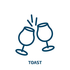 toast icon from drinks collection. Thin linear toast, bread, food outline icon isolated on white background. Line vector toast sign, symbol for web and mobile