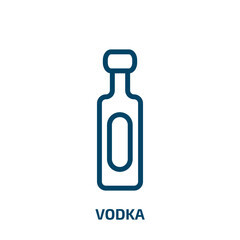 vodka icon from drinks collection. Thin linear vodka, bottle, beverage outline icon isolated on white background. Line vector vodka sign, symbol for web and mobile