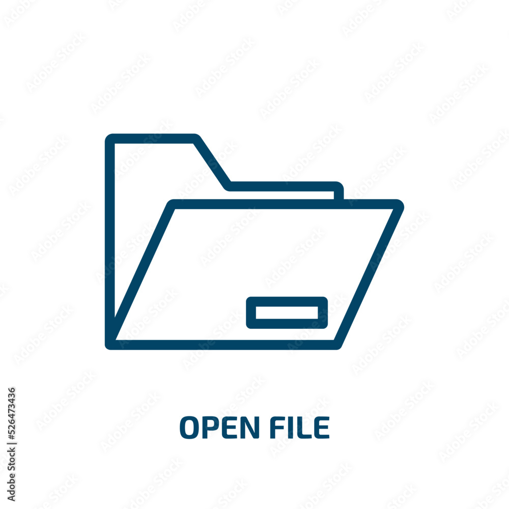 Poster open file icon from education collection. thin linear open file, folder, document outline icon isola