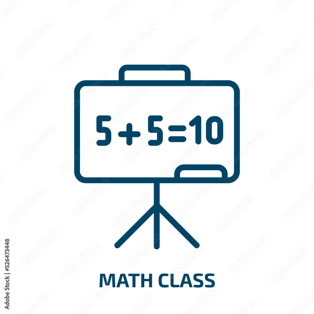 Poster math class icon from education collection. thin linear math class, education, school outline icon is