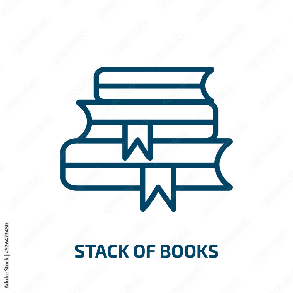 Poster stack of books icon from education collection. thin linear stack of books, stack, school outline ico
