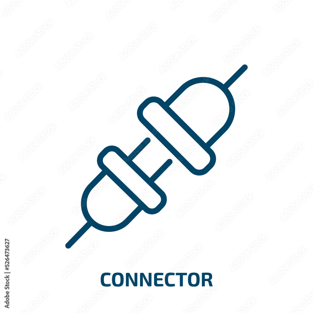 Poster connector icon from electronic devices collection. thin linear connector, data, interface outline ic