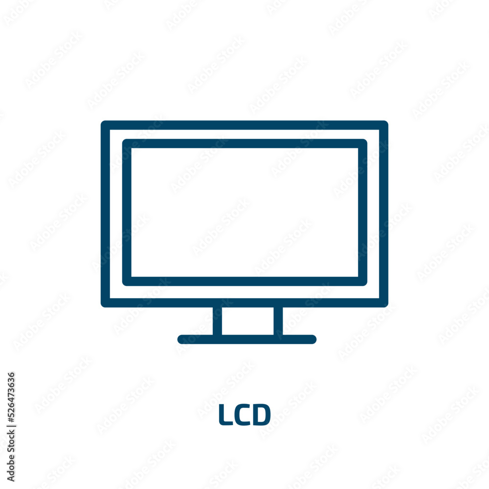 Poster lcd icon from electronic devices collection. thin linear lcd, computer, screen outline icon isolated