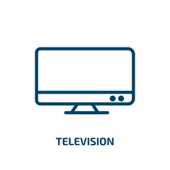 television icon from electronic devices collection. Thin linear television, media, tv outline icon isolated on white background. Line vector television sign, symbol for web and mobile