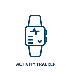 activity tracker icon from electronic devices collection. Thin linear activity tracker, fitness, tracker outline icon isolated on white background. Line vector activity tracker sign, symbol for web
