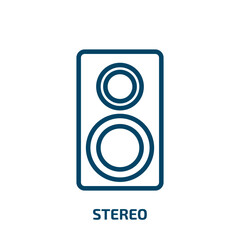 stereo icon from electronic devices collection. Thin linear stereo, sound, media outline icon isolated on white background. Line vector stereo sign, symbol for web and mobile