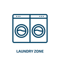 laundry zone icon from fashion collection. Thin linear laundry zone, fashion, building outline icon isolated on white background. Line vector laundry zone sign, symbol for web and mobile