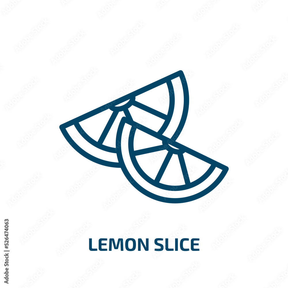 Poster lemon slice icon from food collection. thin linear lemon slice, slice, fruit outline icon isolated o