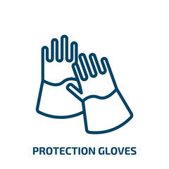 protection gloves icon from food collection. Thin linear protection gloves, protection, gloves outline icon isolated on white background. Line vector protection gloves sign, symbol for web and mobile