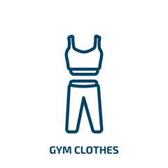 Fototapeta premium gym clothes icon from fashion collection. Thin linear gym clothes, clothing, gym outline icon isolated on white background. Line vector gym clothes sign, symbol for web and mobile