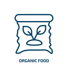 organic food icon from food collection. Thin linear organic food, organic, natural outline icon isolated on white background. Line vector organic food sign, symbol for web and mobile