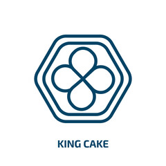 king cake icon from food collection. Thin linear king cake, cake, king outline icon isolated on white background. Line vector king cake sign, symbol for web and mobile