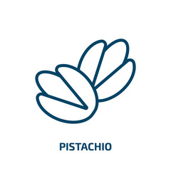 pistachio icon from food collection. Thin linear pistachio, food, collection outline icon isolated on white background. Line vector pistachio sign, symbol for web and mobile