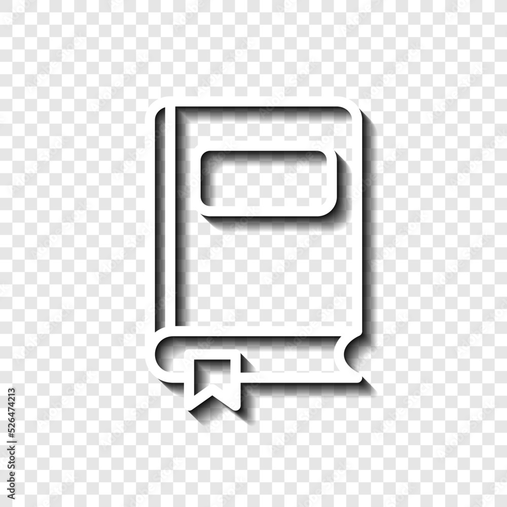 Poster book and bookmark simple icon vector. flat design. white with shadow on transparent grid.ai