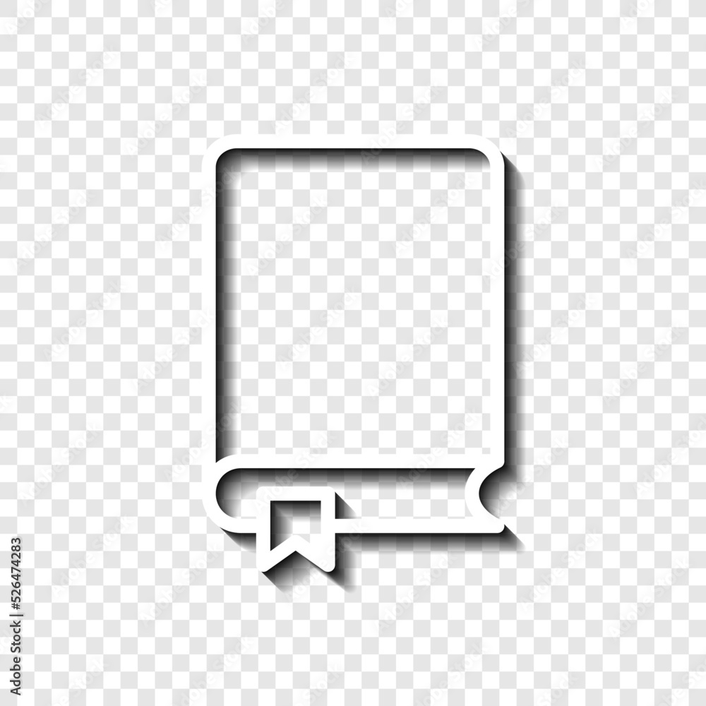Poster book with bookmark simple icon vector. flat design. white with shadow on transparent grid.ai