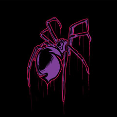 spyder tarantula vector illustration on black background