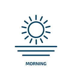 morning icon from food collection. Thin linear morning, drink, breakfast outline icon isolated on white background. Line vector morning sign, symbol for web and mobile