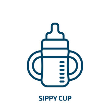 sippy cup icon from food collection. Thin linear sippy cup, newborn, baby outline icon isolated on white background. Line vector sippy cup sign, symbol for web and mobile