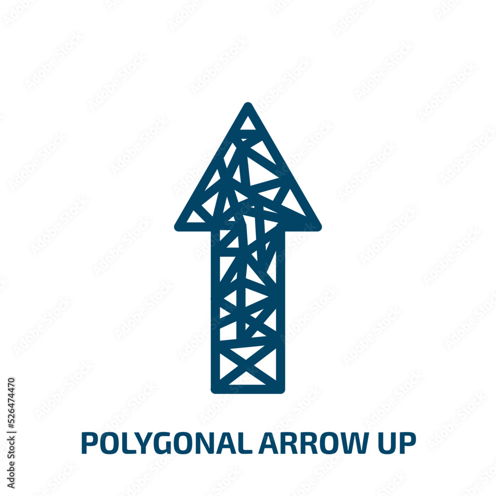 Poster polygonal arrow up icon from geometry collection. thin linear polygonal arrow up, polygonal, directi