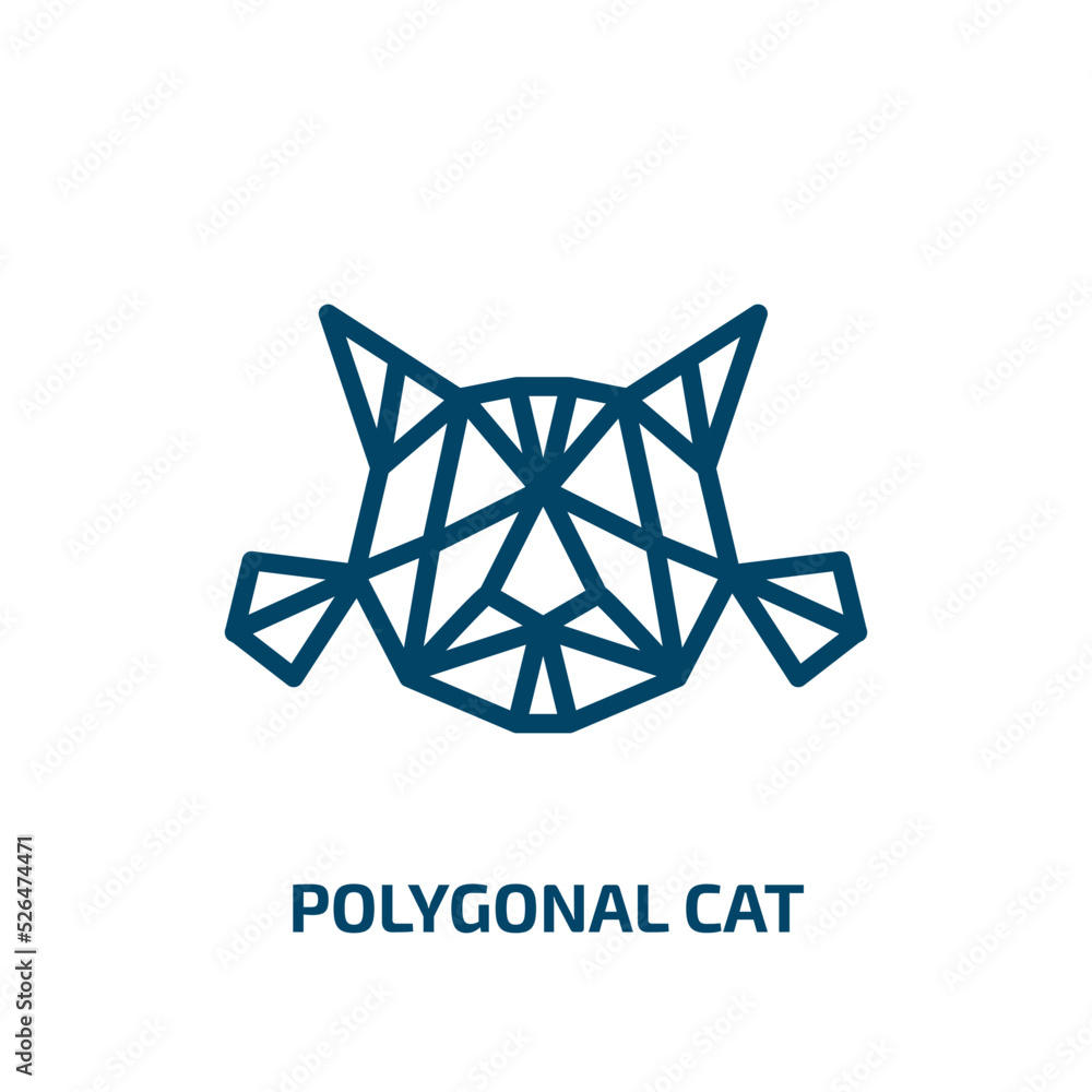 Poster polygonal cat icon from geometry collection. thin linear polygonal cat, cat, polygonal outline icon 