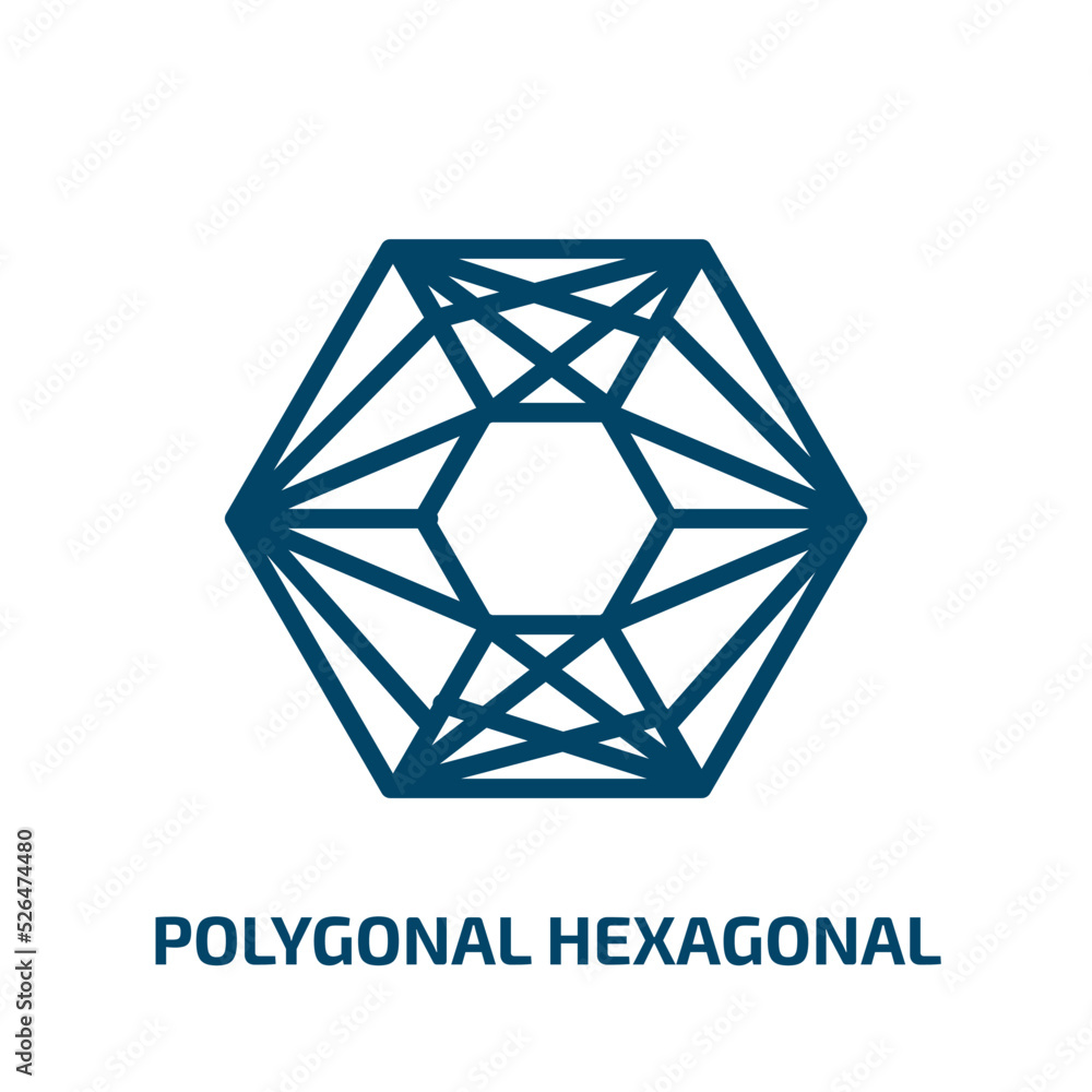 Poster polygonal hexagonal icon from geometry collection. thin linear polygonal hexagonal, hexagon, polygon