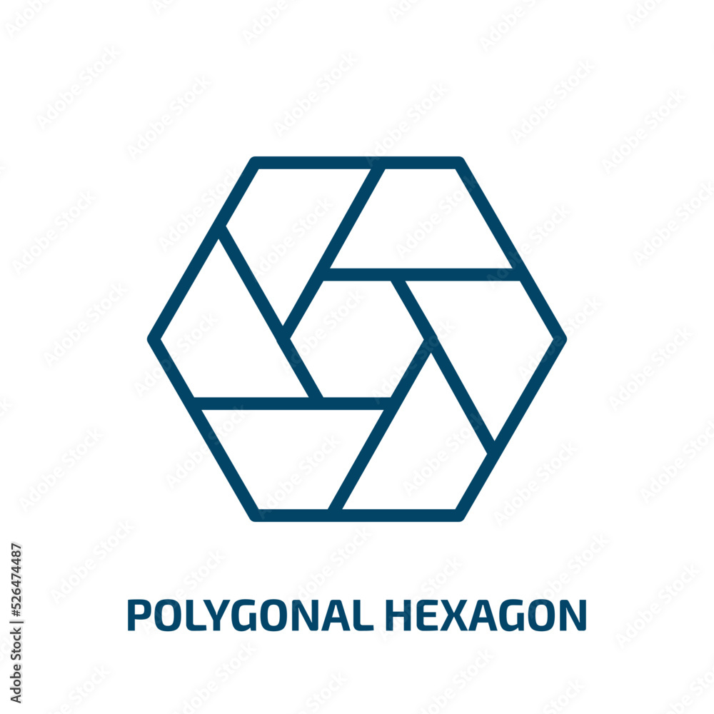 Poster polygonal hexagon icon from geometry collection. thin linear polygonal hexagon, hexagon, polygon out