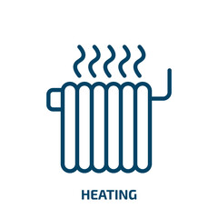 heating icon from furniture & household collection. Thin linear heating, heat, hot outline icon isolated on white background. Line vector heating sign, symbol for web and mobile