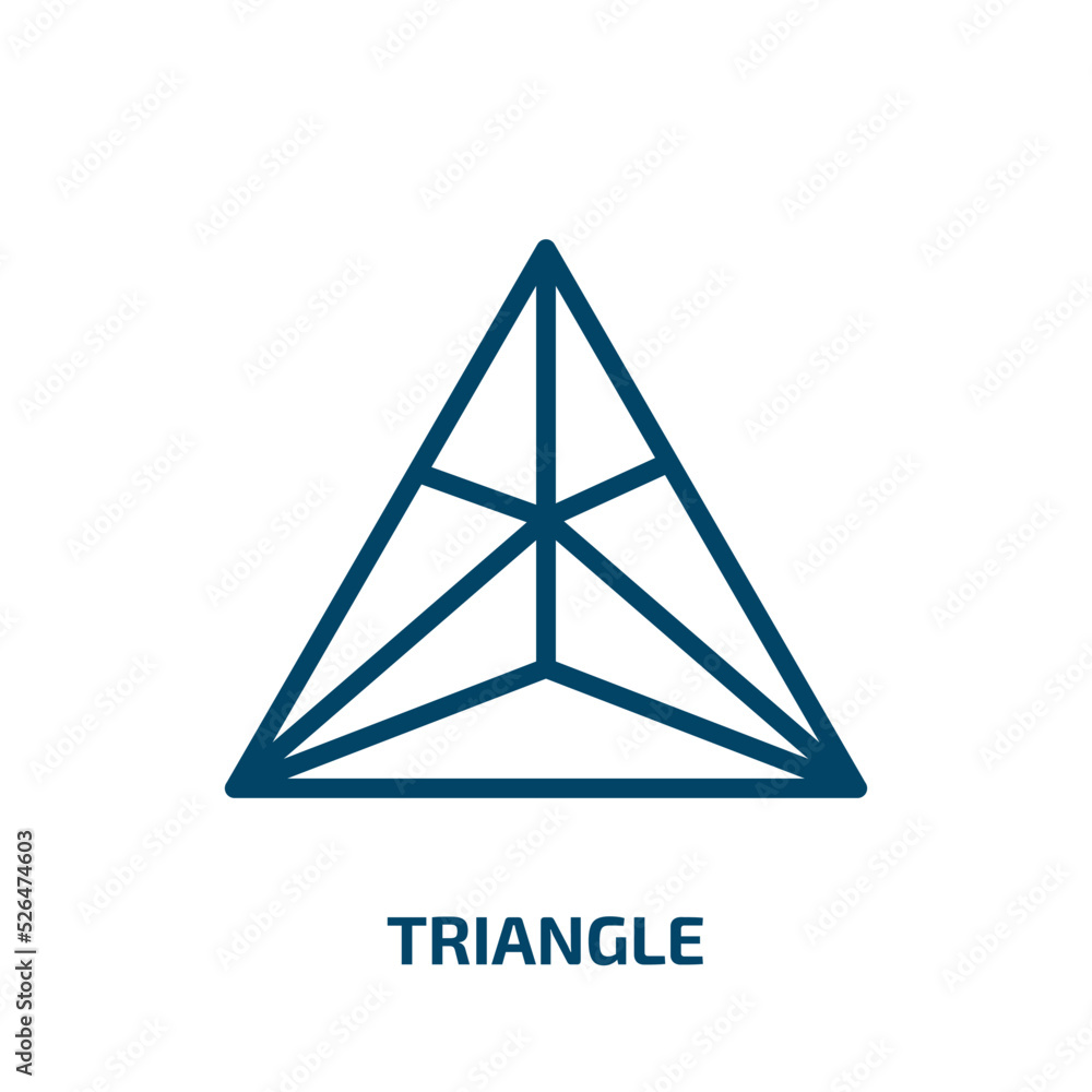 Poster triangle icon from geometric figure collection. thin linear triangle, business, square outline icon 