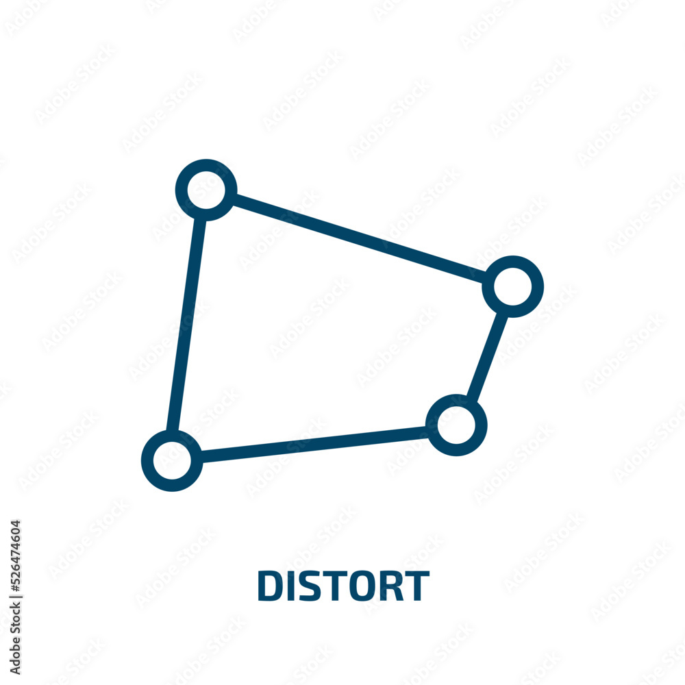 Poster distort icon from geometric figure collection. thin linear distort, effect, distortion outline icon 