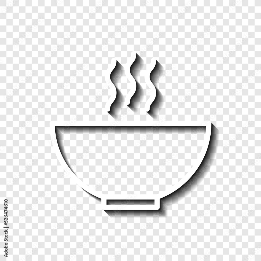 Poster bowl of food simple icon vector. flat design. white with shadow on transparent grid.ai