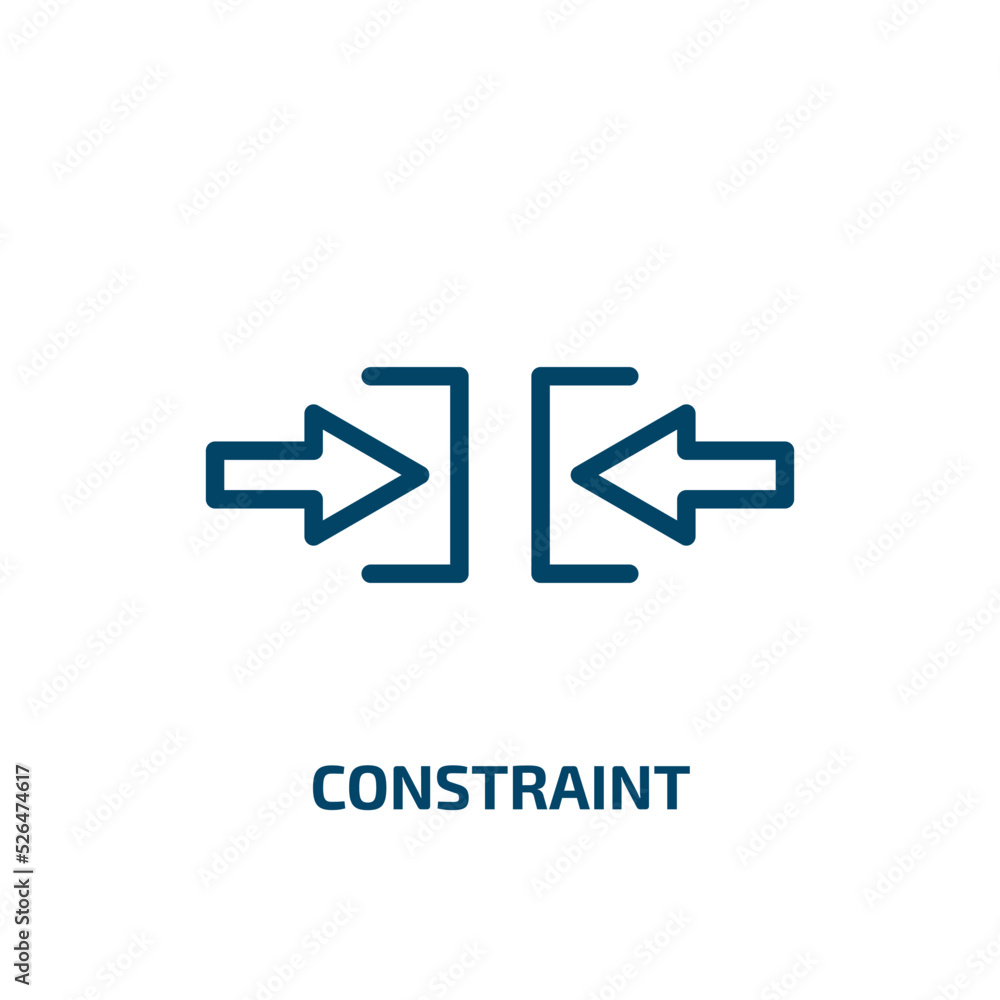Poster constraint icon from geometric figure collection. thin linear constraint, linkage, constraints outli