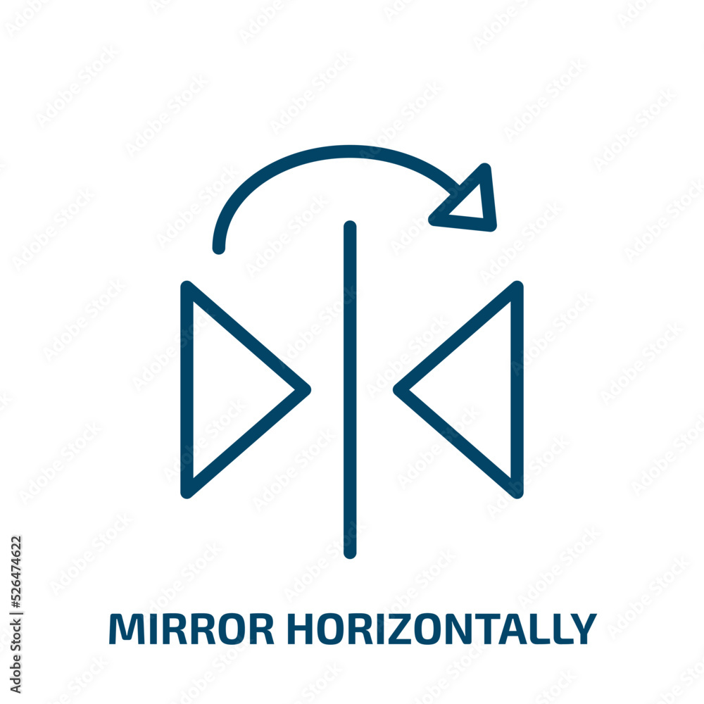 Poster mirror horizontally icon from geometric figure collection. thin linear mirror horizontally, change, 