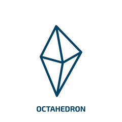 octahedron icon from geometry collection. Thin linear octahedron, geometry, geometric outline icon isolated on white background. Line vector octahedron sign, symbol for web and mobile