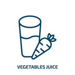 vegetables juice icon from gym and fitness collection. Thin linear vegetables juice, food, drink outline icon isolated on white background. Line vector vegetables juice sign, symbol for web and mobile