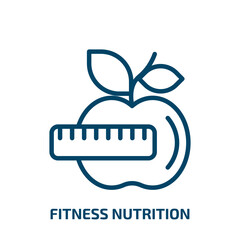 fitness nutrition icon from gym and fitness collection. Thin linear fitness nutrition, fitness, weight outline icon isolated on white background. Line vector fitness nutrition sign, symbol for web and
