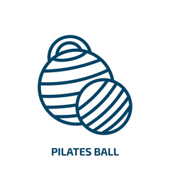pilates ball icon from gym and fitness collection. Thin linear pilates ball, rolled, fitness outline icon isolated on white background. Line vector pilates ball sign, symbol for web and mobile