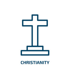 christianity icon from religion collection. Thin linear christianity, church, christian outline icon isolated on white background. Line vector christianity sign, symbol for web and mobile