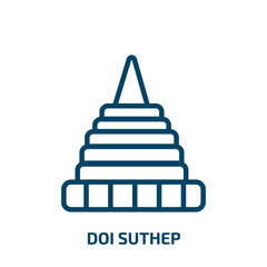 doi suthep icon from religion collection. Thin linear doi suthep, suthep, doi outline icon isolated on white background. Line vector doi suthep sign, symbol for web and mobile © Farahim