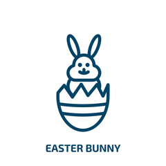 easter bunny icon from religion collection. Thin linear easter bunny, happy, easter outline icon isolated on white background. Line vector easter bunny sign, symbol for web and mobile