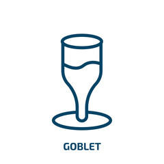 goblet icon from religion collection. Thin linear goblet, cup, shiny outline icon isolated on white background. Line vector goblet sign, symbol for web and mobile